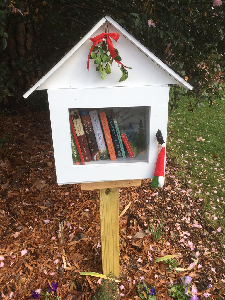 Front view of little free library